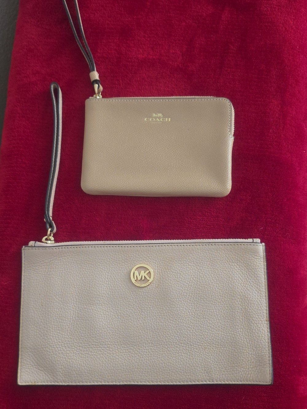 Coach & Michael Kors Tan Wristlet Duo